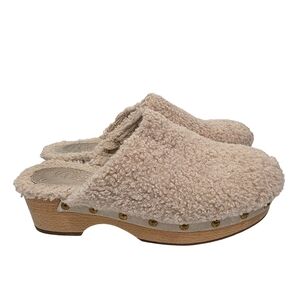 J. Crew Cream Faux Shearling Clogs Women's Size 7